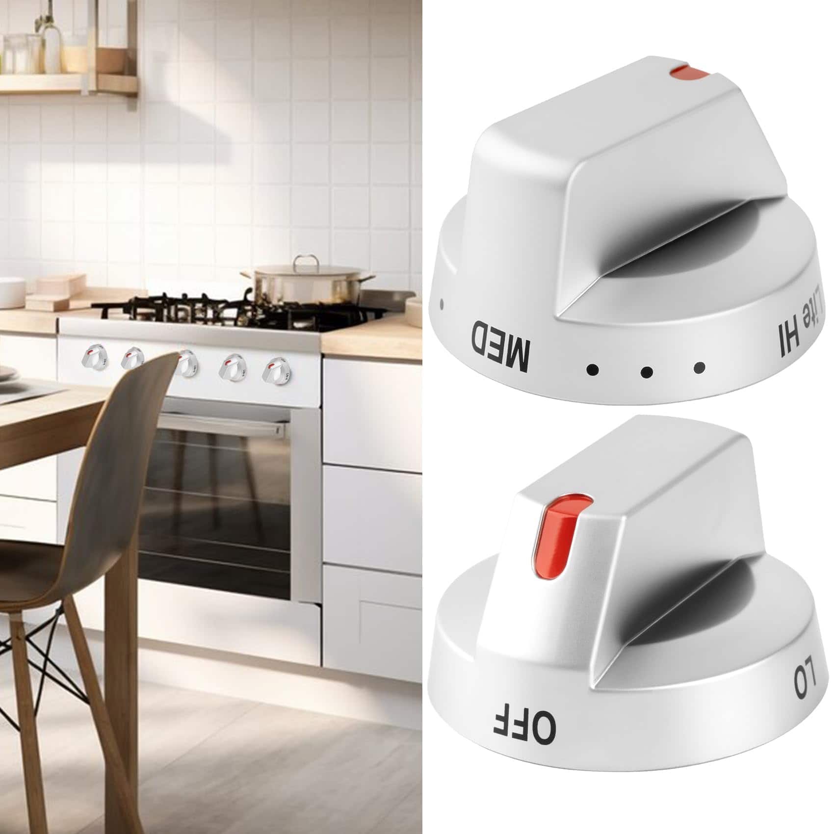 Paquete de 5 perillas de repuesto para estufa DG94-03500A - Imagen 3