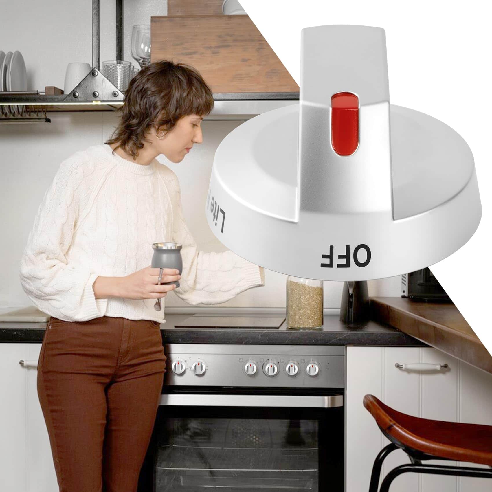 Paquete de 5 perillas de repuesto para estufa DG94-03500A - Imagen 4