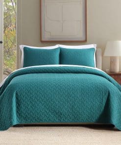 Juego de Edredón de Algodón Reversible Queen Size, 3 Piezas