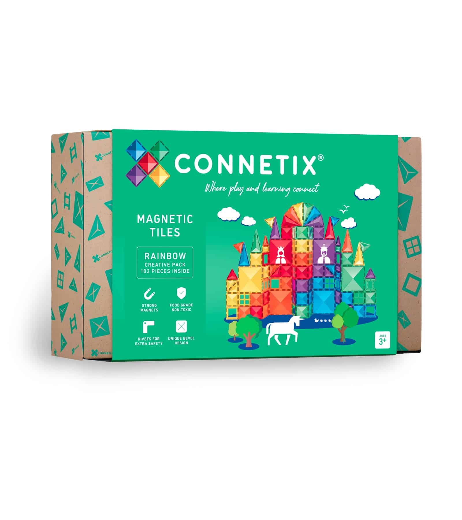 Paquete creativo Connetix Rainbow, 102 Piezas