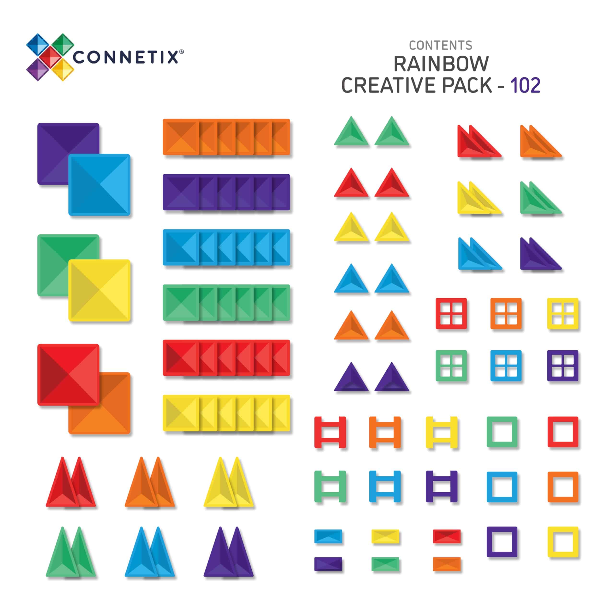 Paquete creativo Connetix Rainbow, 102 Piezas - Imagen 7