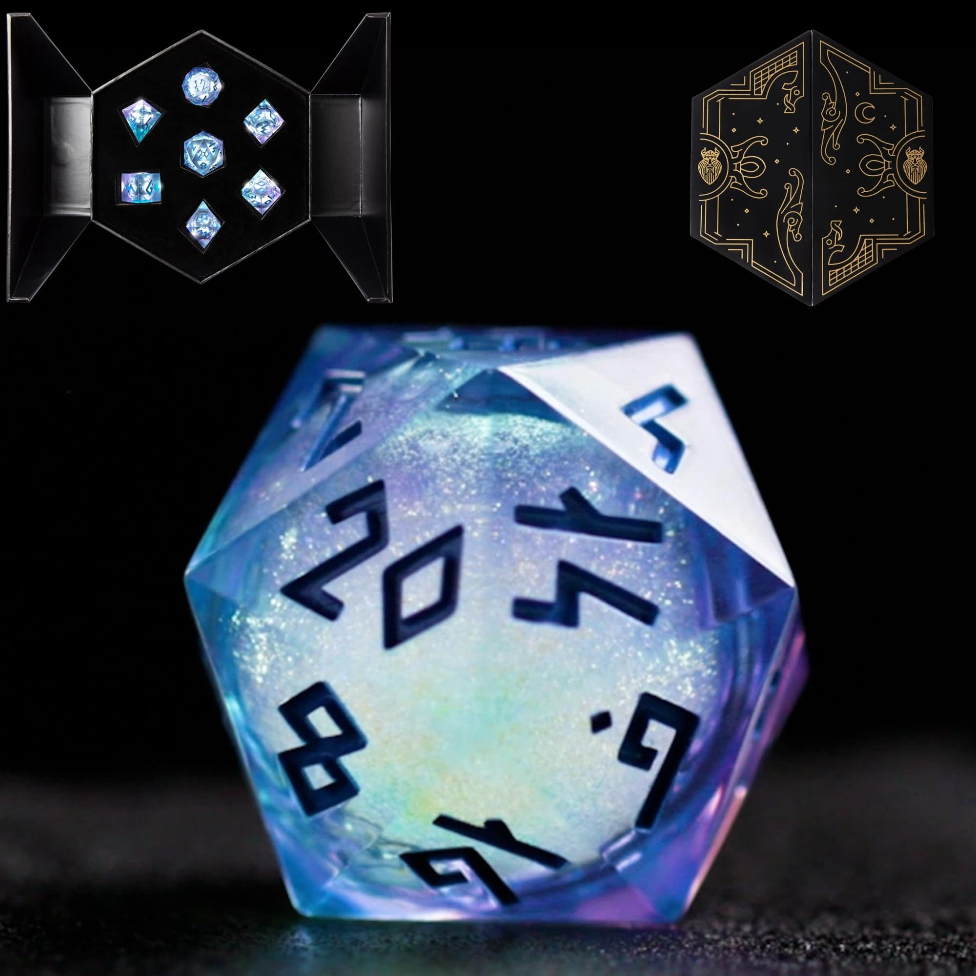 Set de dados con núcleo líquido HEIMDALLR con estuche con