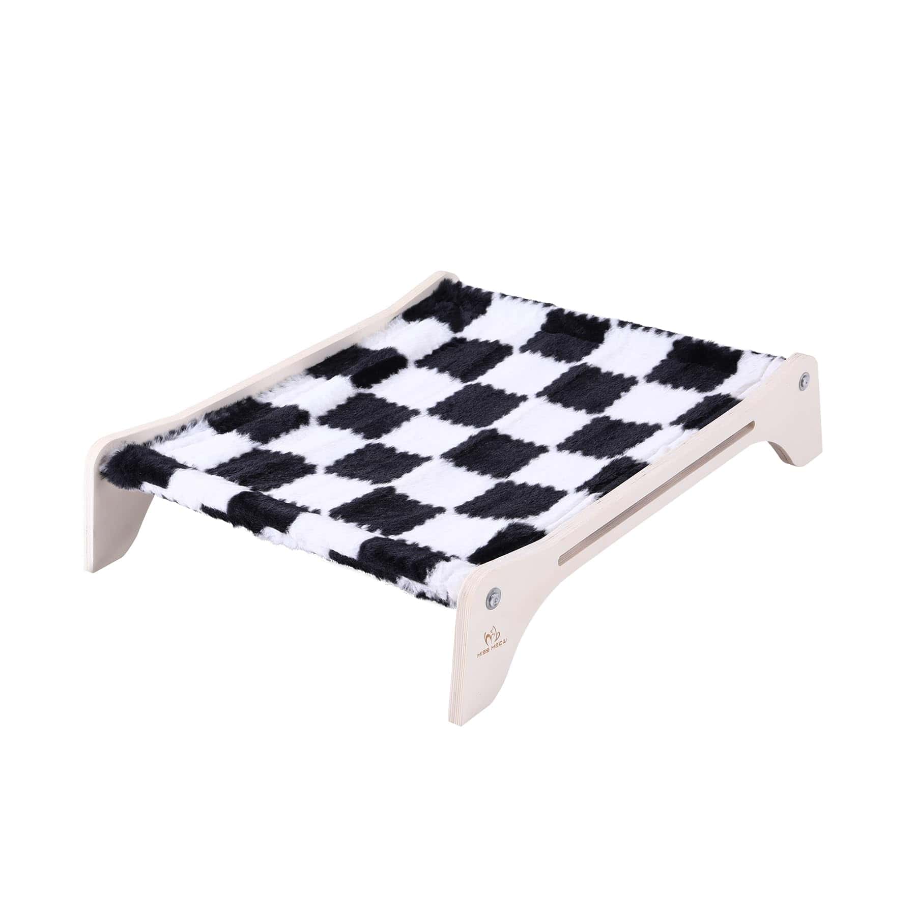 Cama para gatos Miss Meow elevada con marco de madera,