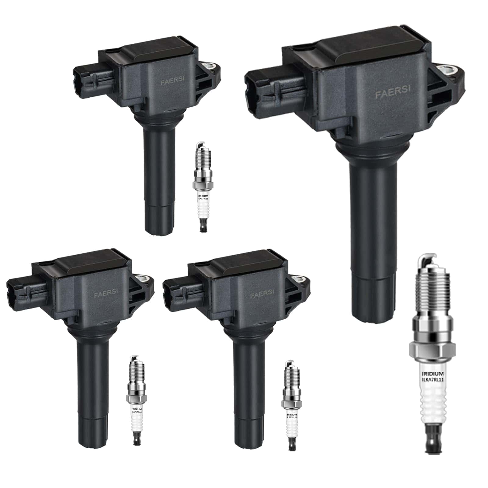 Conjunto de 4 Bobinas de Encendido y Bujía de Iridio