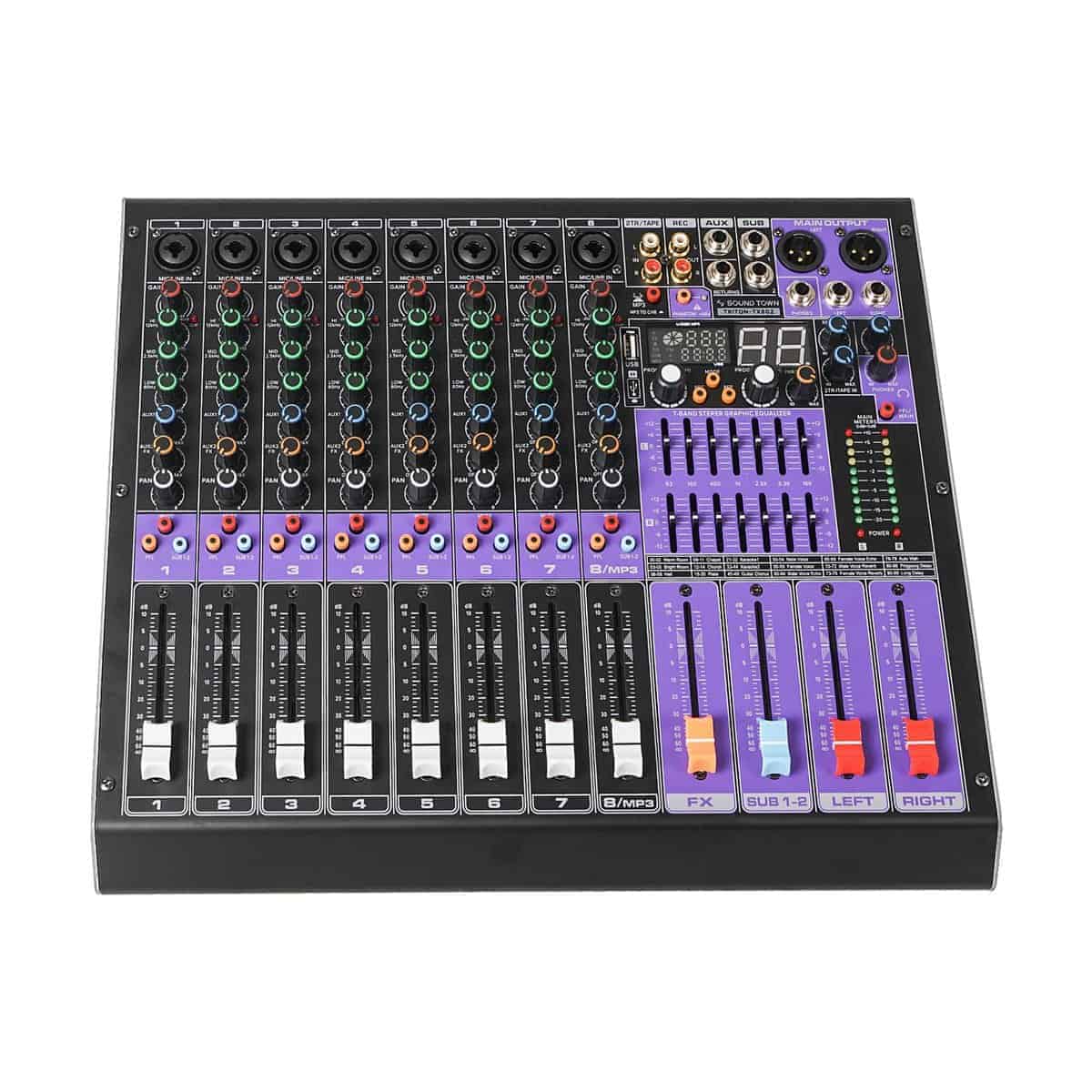 Mesa de Mezclas de Audio Profesional de 8 Canales con 99