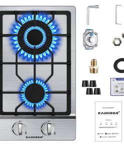 Estufa de gas de 12 pulgadas, cocina de gas empotrada con 2