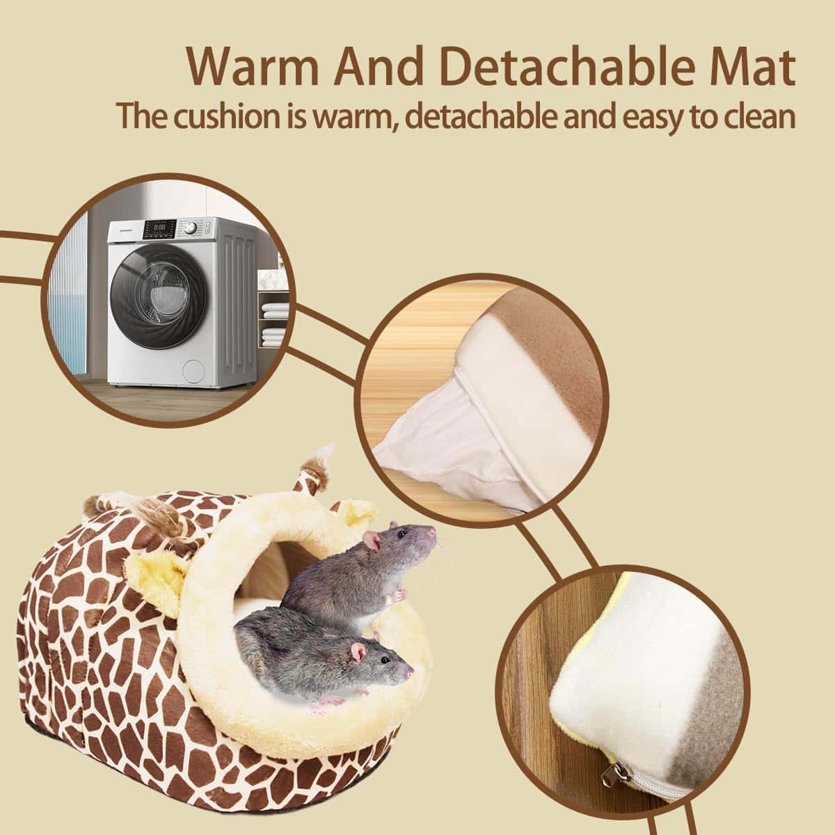 EAEDMY Casa Cama y Escondite para Conejillo de Indias, - Imagen 7