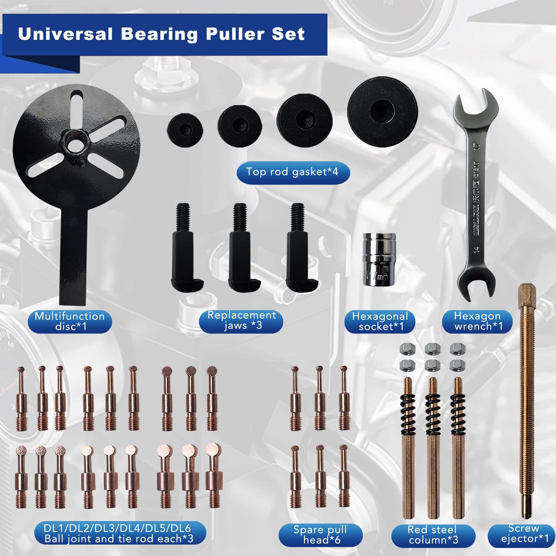 Kit de 36 en1 Separador y Extractor de Rodamientos - Imagen 5