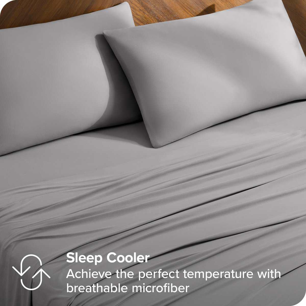 Juego de sábanas de microfibra elástica de -Gris Claro - Imagen 6
