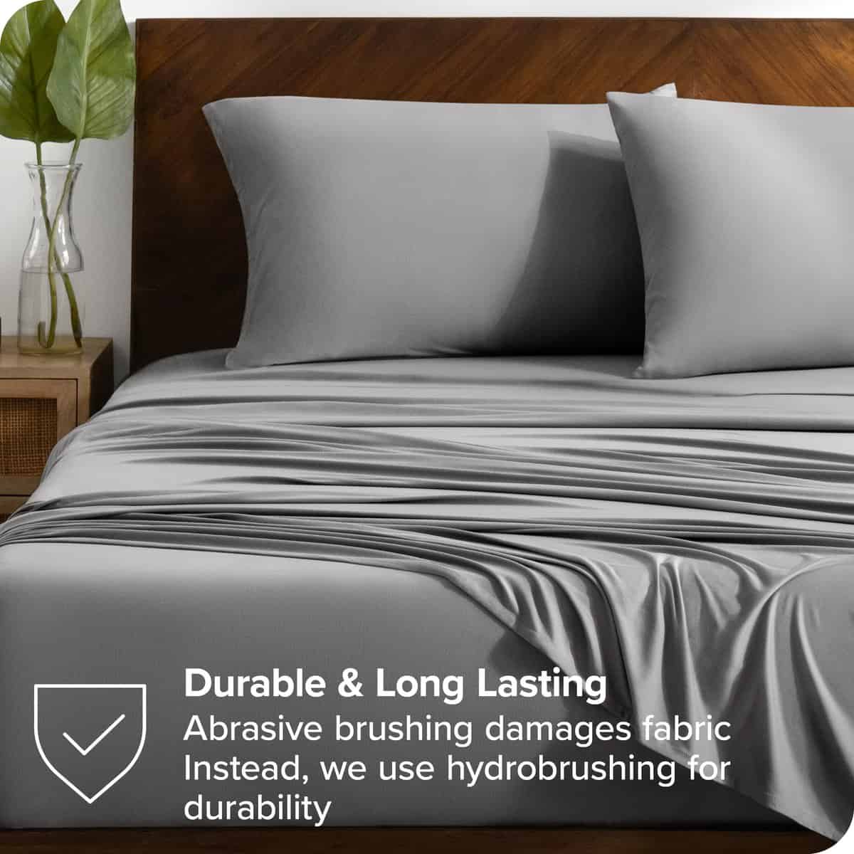 Juego de sábanas de microfibra elástica de -Gris Claro - Imagen 8