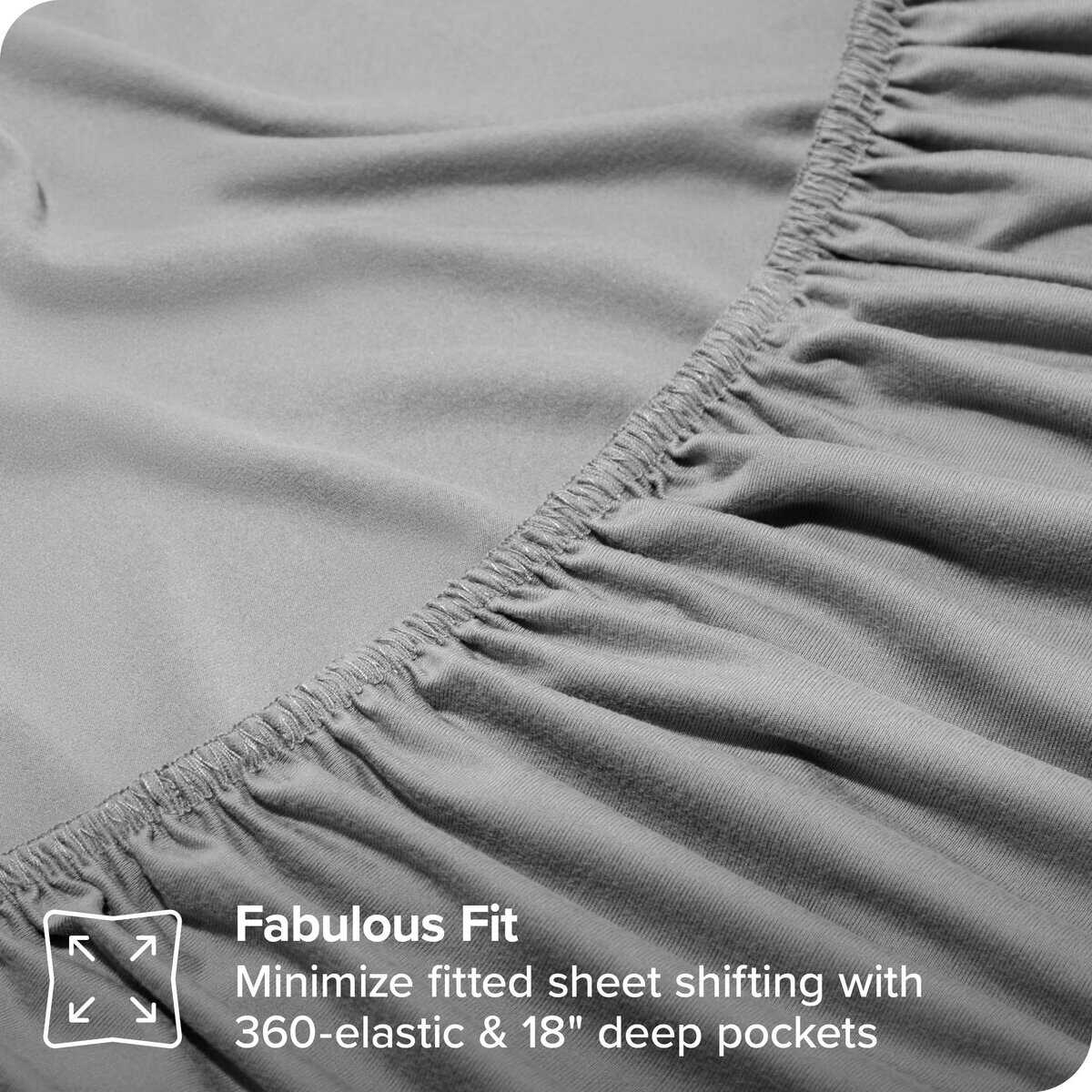 Juego de sábanas de microfibra elástica de -Gris Claro - Imagen 7