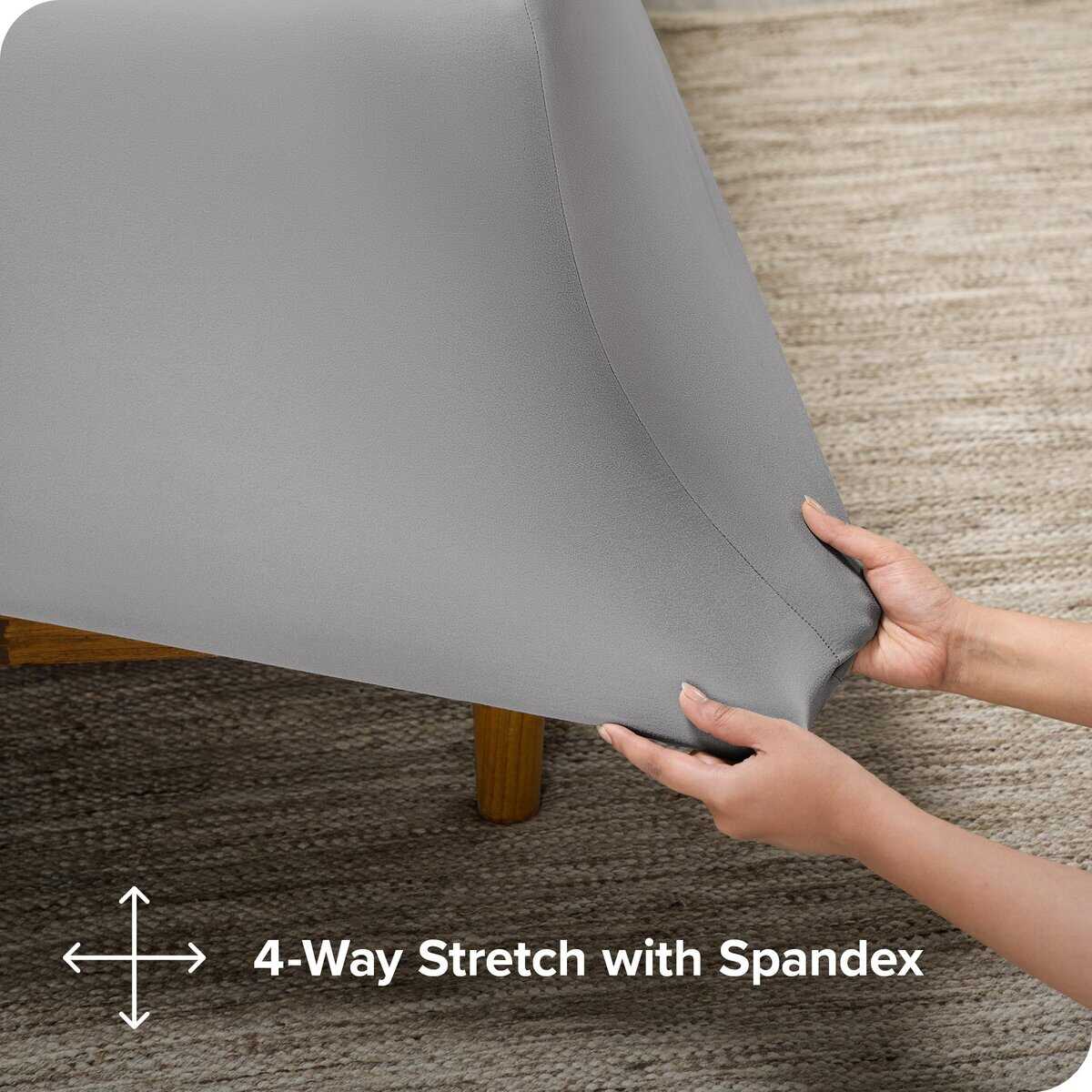 Juego de sábanas de microfibra elástica de -Gris Claro - Imagen 3