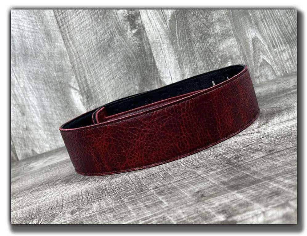 Correa de Guitarra de Cuero de Grano -Canyon Rouge - Imagen 4