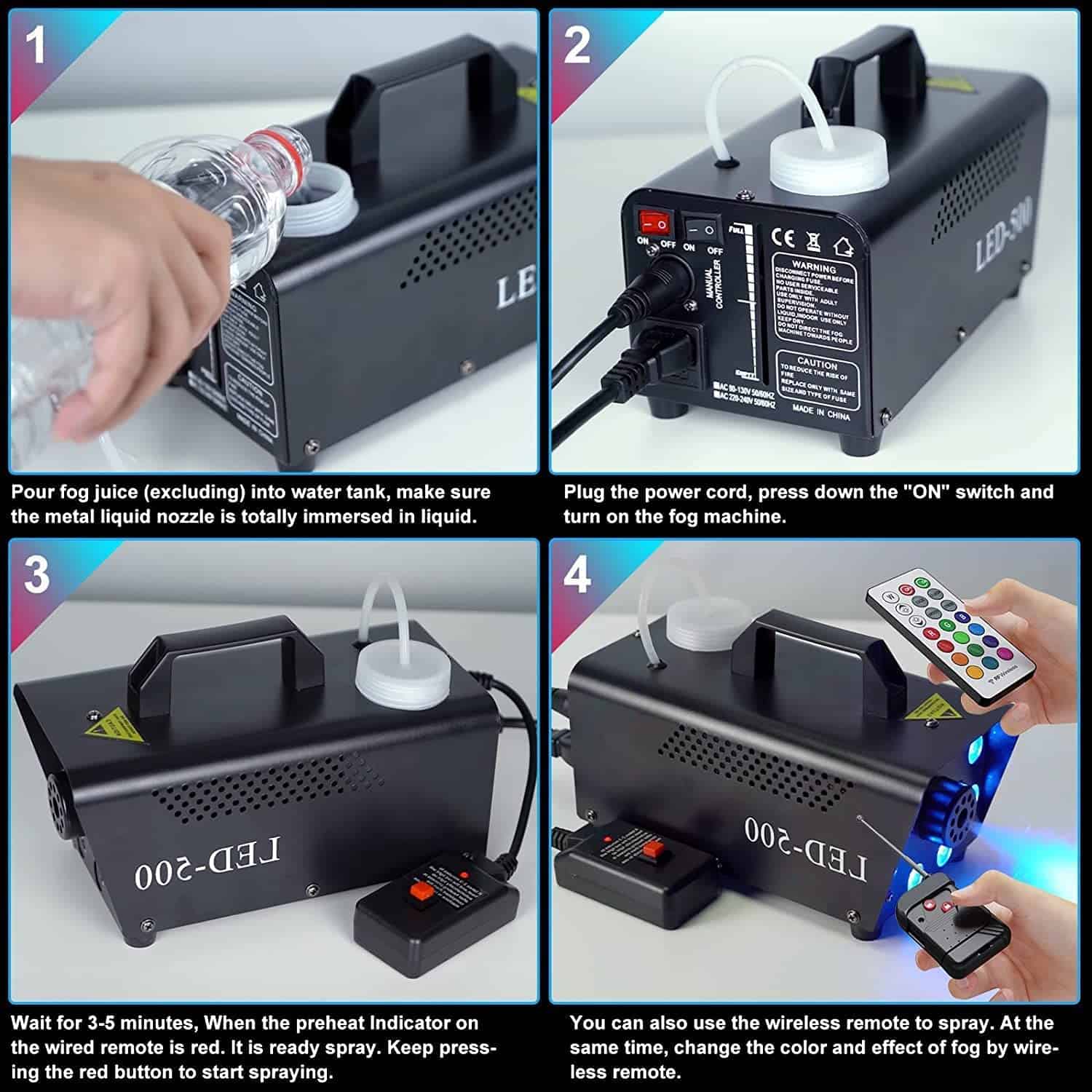 Máquina de Humo Motorenbau con 8 Luces LED, Máquina de Humo - Imagen 6