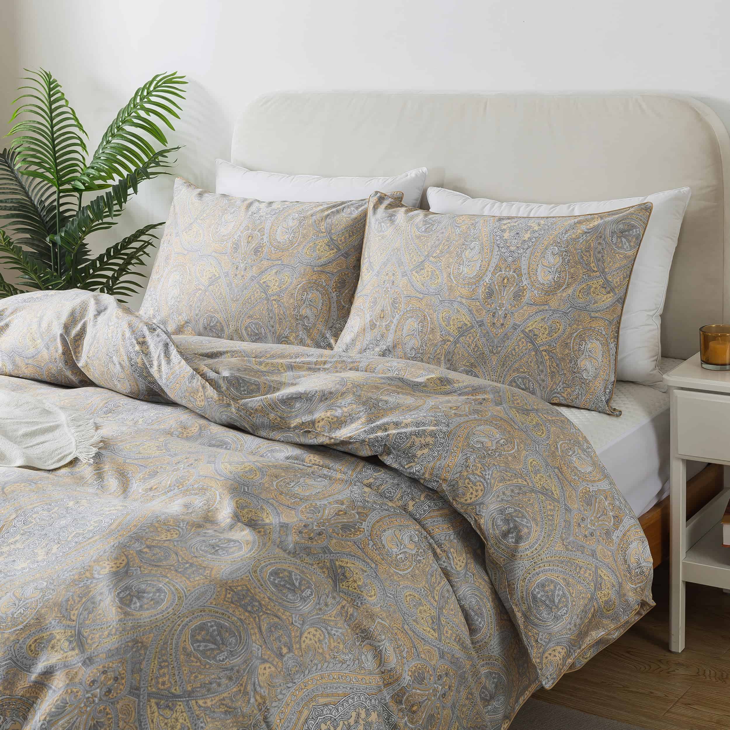 Juego de ropa de cama Softta Vintage Amarillo Gris Tamaño