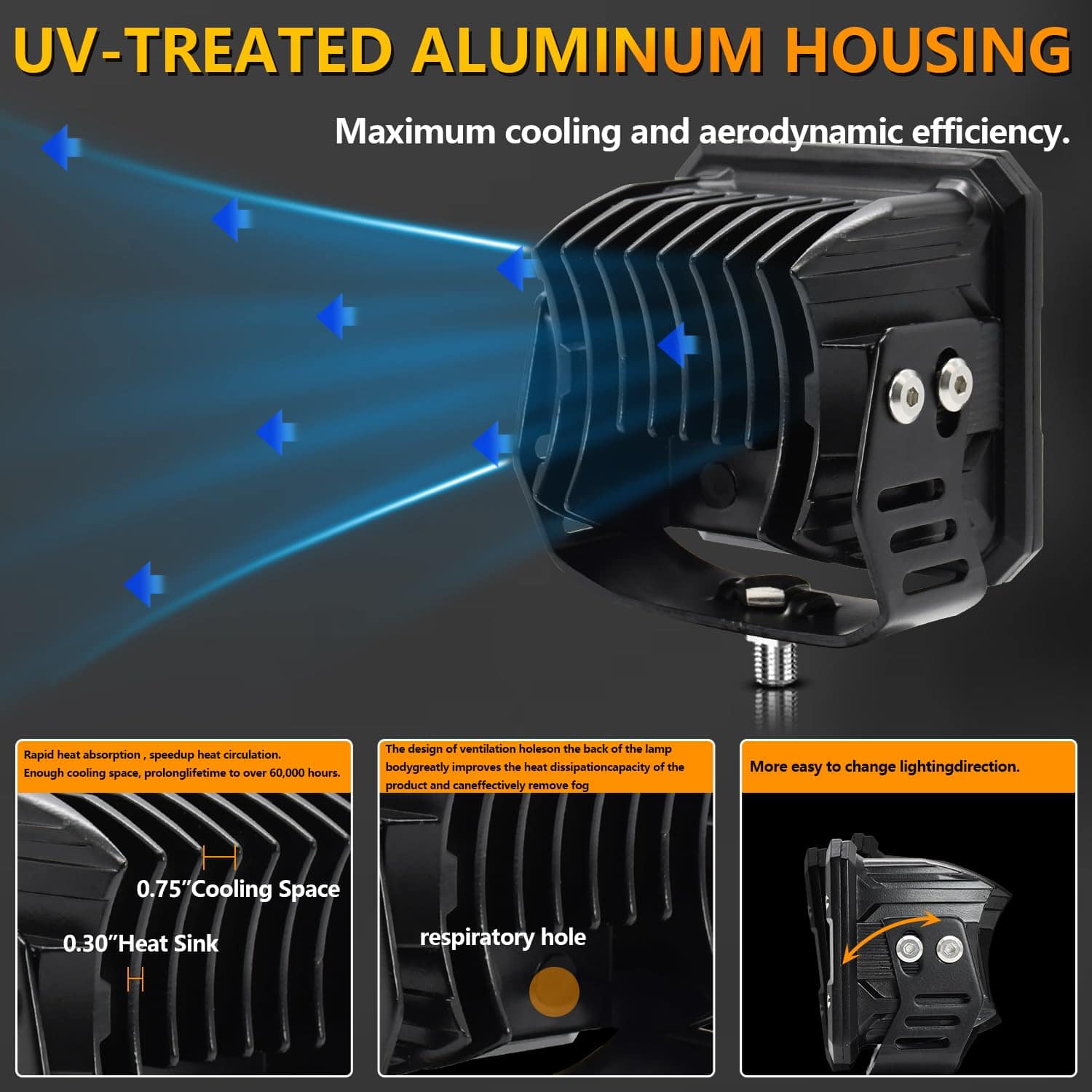 YCHOW-TECH 6 pulgadas Barra de Luz LED 2PCS 120W 12000LM - Imagen 6