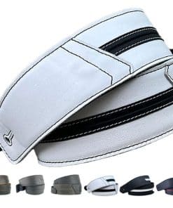 Correa de guitarra de cuero acolchado -Blanco Frostfire con