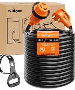 Cable de extensión con bloqueo Nilight 30 Amp 50FT para RV