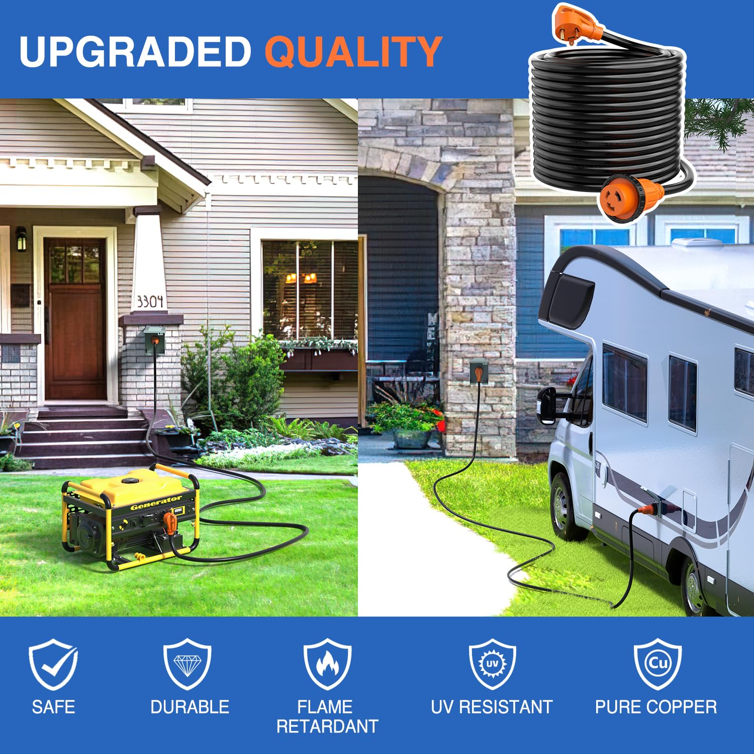 Cable de extensión con bloqueo Nilight 30 Amp 50FT para RV - Imagen 4