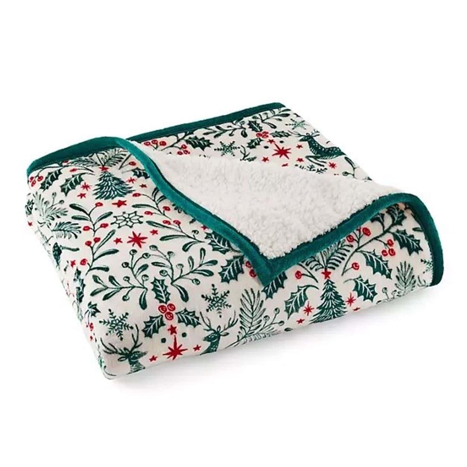 Manta festiva de sherpa esponjosa Member's Mark, 60" x 70" - Imagen 3