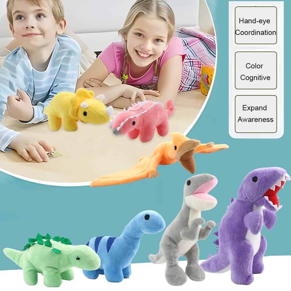 Set de Peluches de Dinosaurios Gran Cueva Verde con 7 - Imagen 6