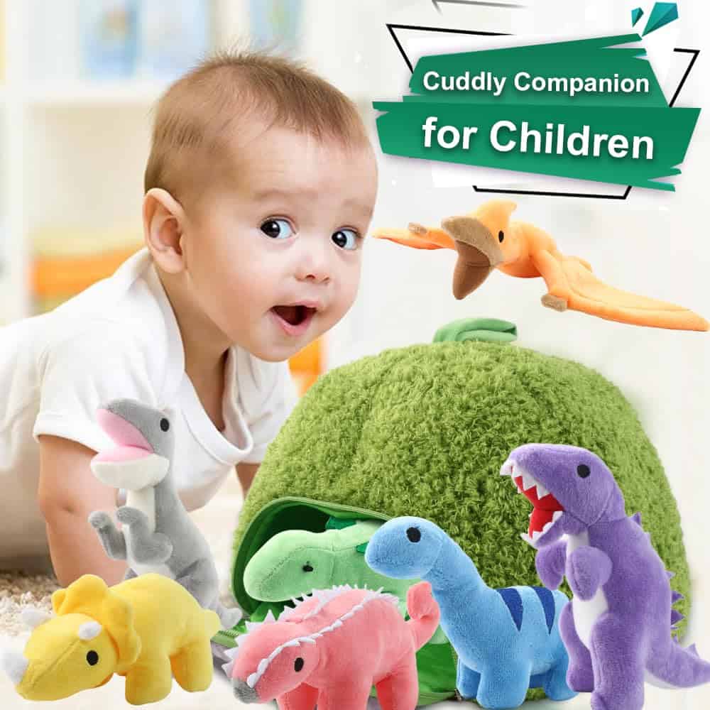 Set de Peluches de Dinosaurios Gran Cueva Verde con 7 - Imagen 3