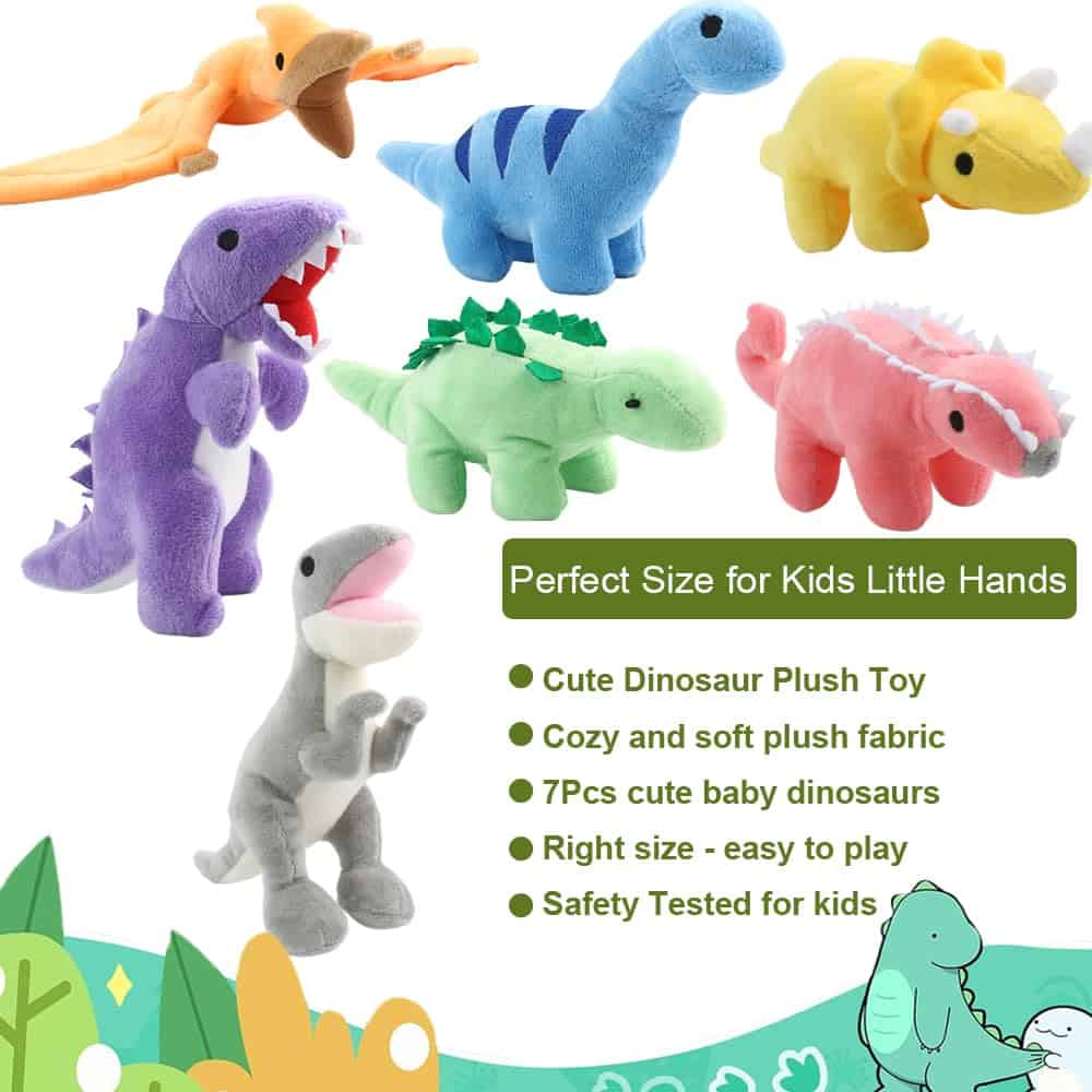 Set de Peluches de Dinosaurios Gran Cueva Verde con 7 - Imagen 4