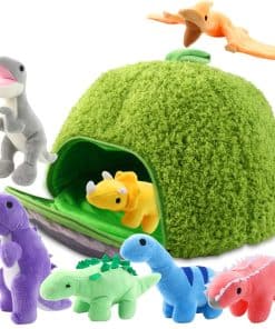 Set de Peluches de Dinosaurios Gran Cueva Verde con 7