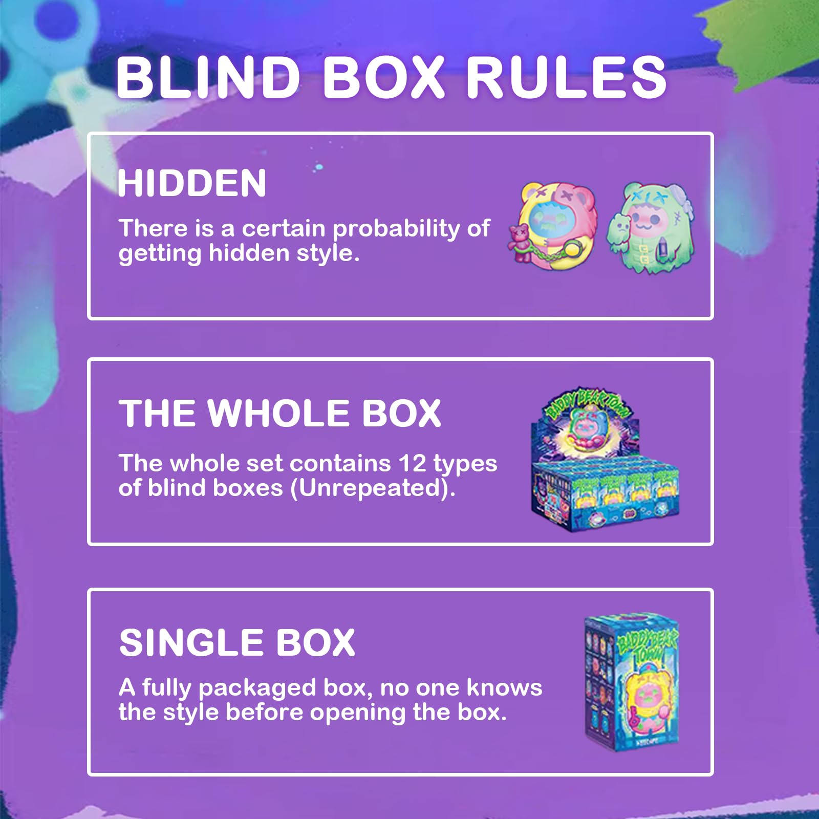 BEEMAI Serie Baddy Bear Town Ghost Bear 12 Piezas (Set - Imagen 4