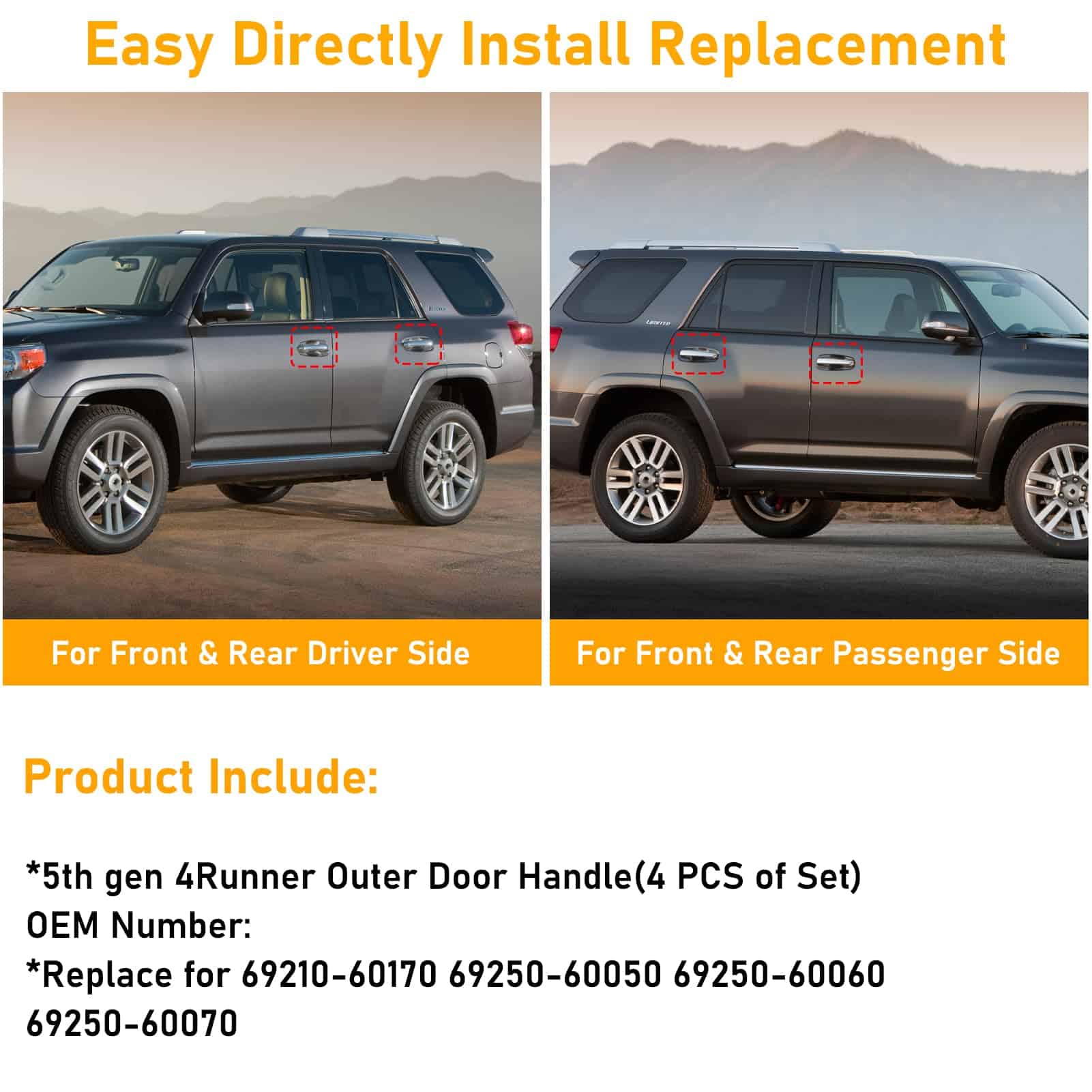 Manija de puerta APESER Compatible con Toyota 4Runner - Imagen 5