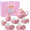 Juego de Té de Porcelana para Niñas - Rosa con Lunares