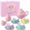 Set de té de porcelana para niñas - Pastel con lunares