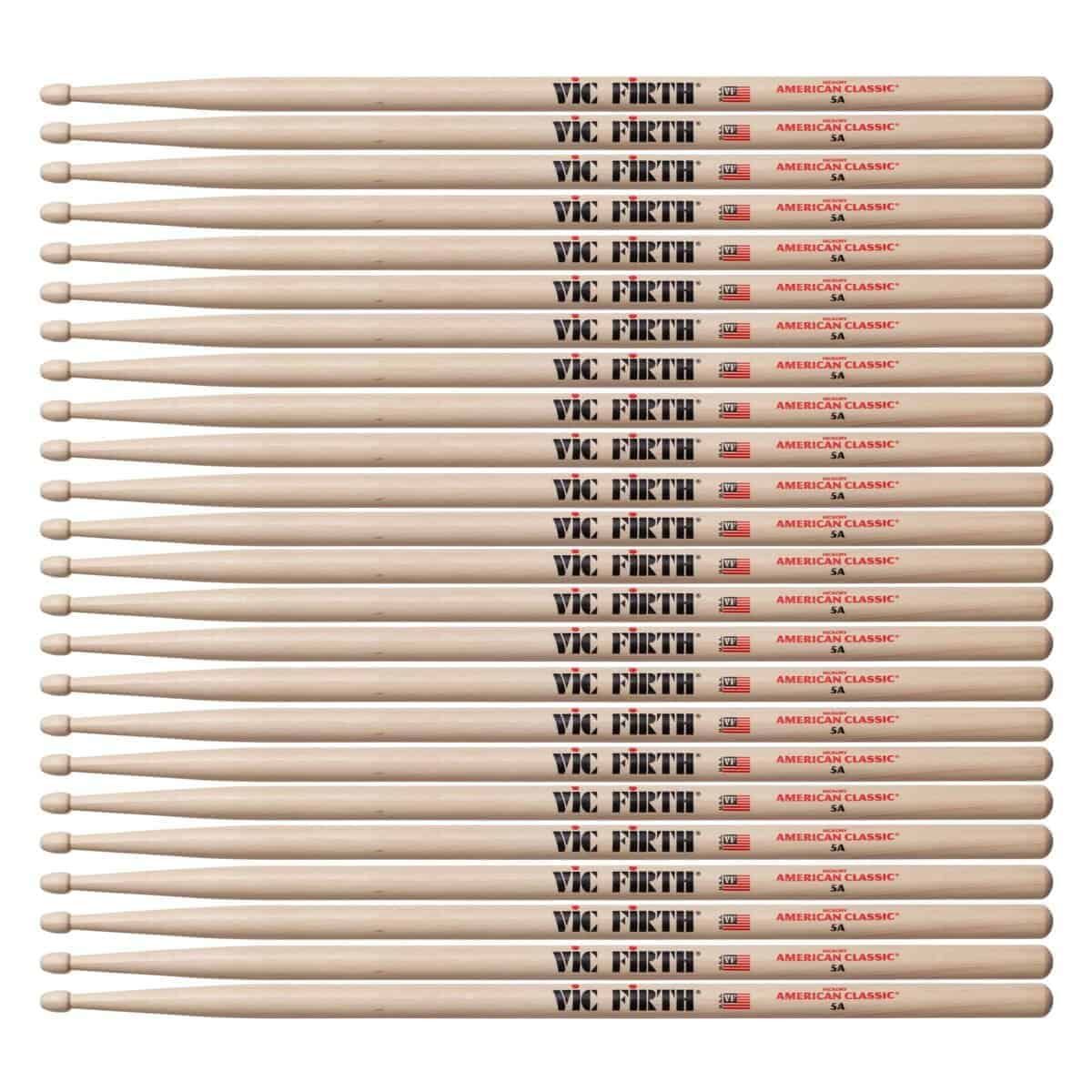 Baquetas Vic Firth American Classic 5A - Paquete de 12 pares