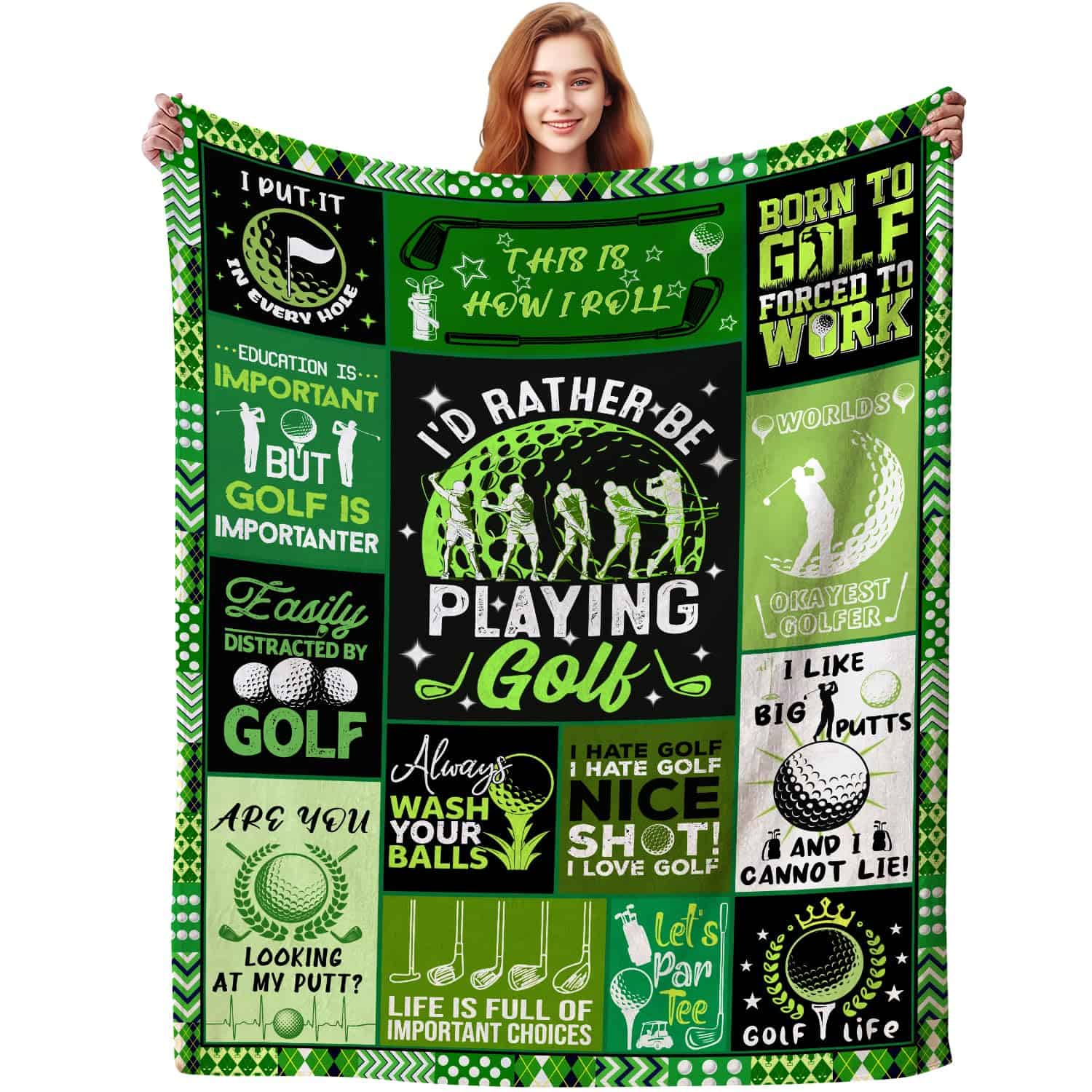 Manta de Golf para Regalos Hombres Mujeres,Suave y