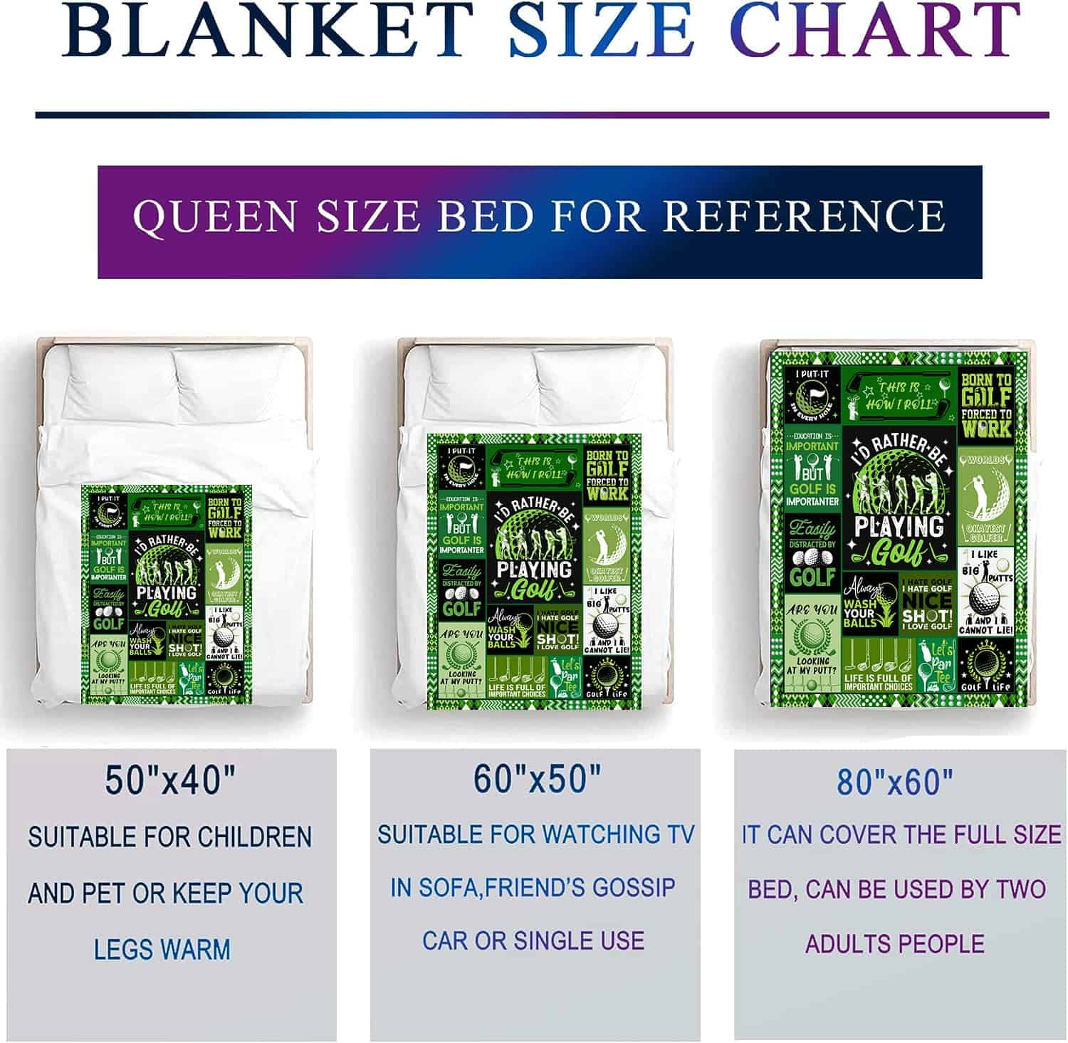 Manta de Golf para Regalos Hombres Mujeres,Suave y - Imagen 8