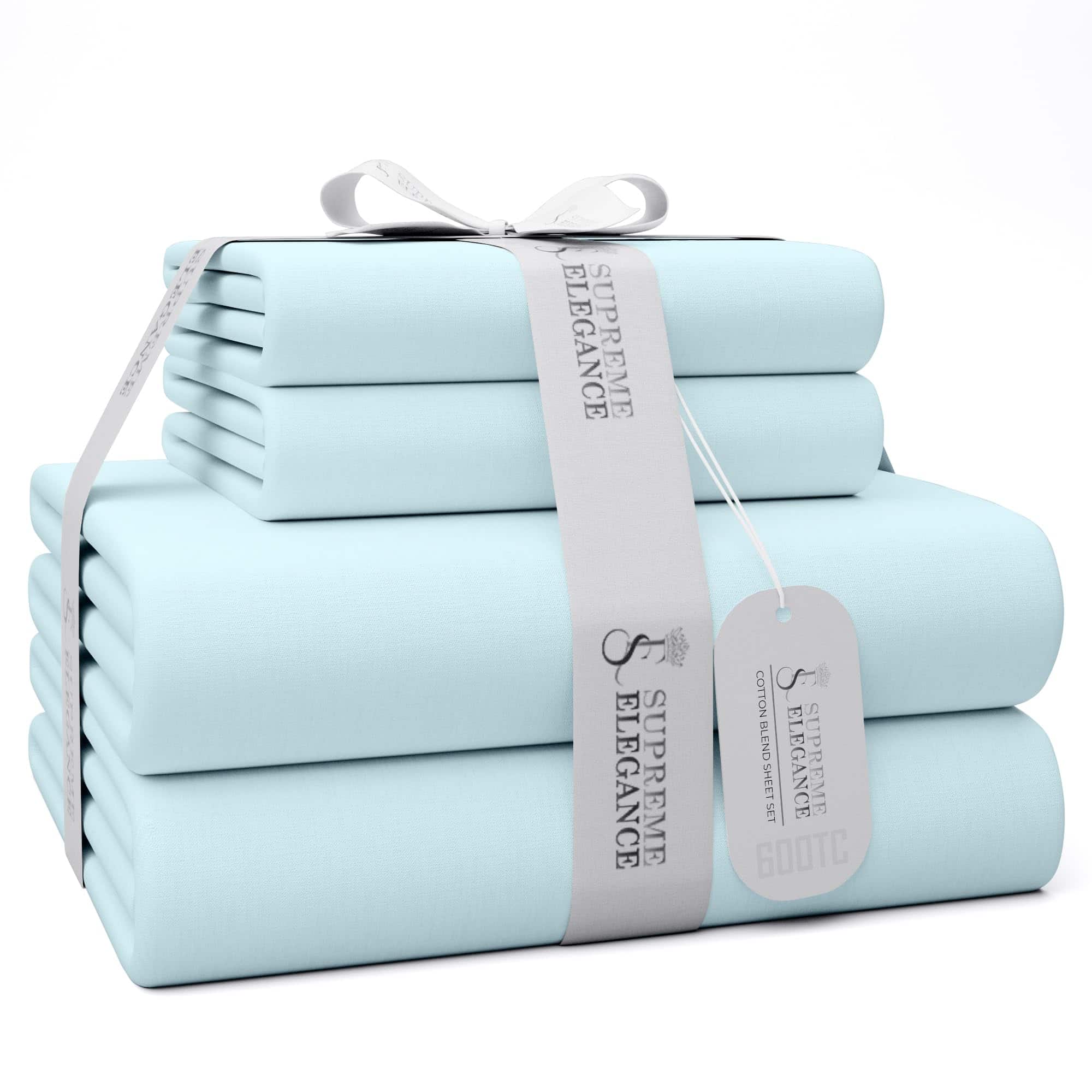 Juego de Sábanas SUPREME ELEGANCE de 600 -Azul Cielo