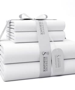 Juego de sábanas completas de 600 hilos Arctic White,