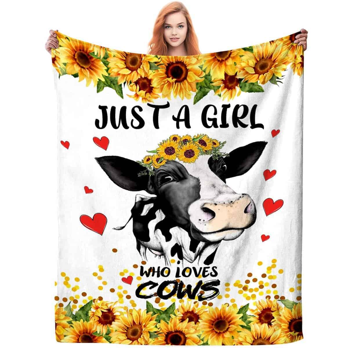 Manta de Vaca Girasol - Suave y Acogedora Manta de Franela - Imagen 3