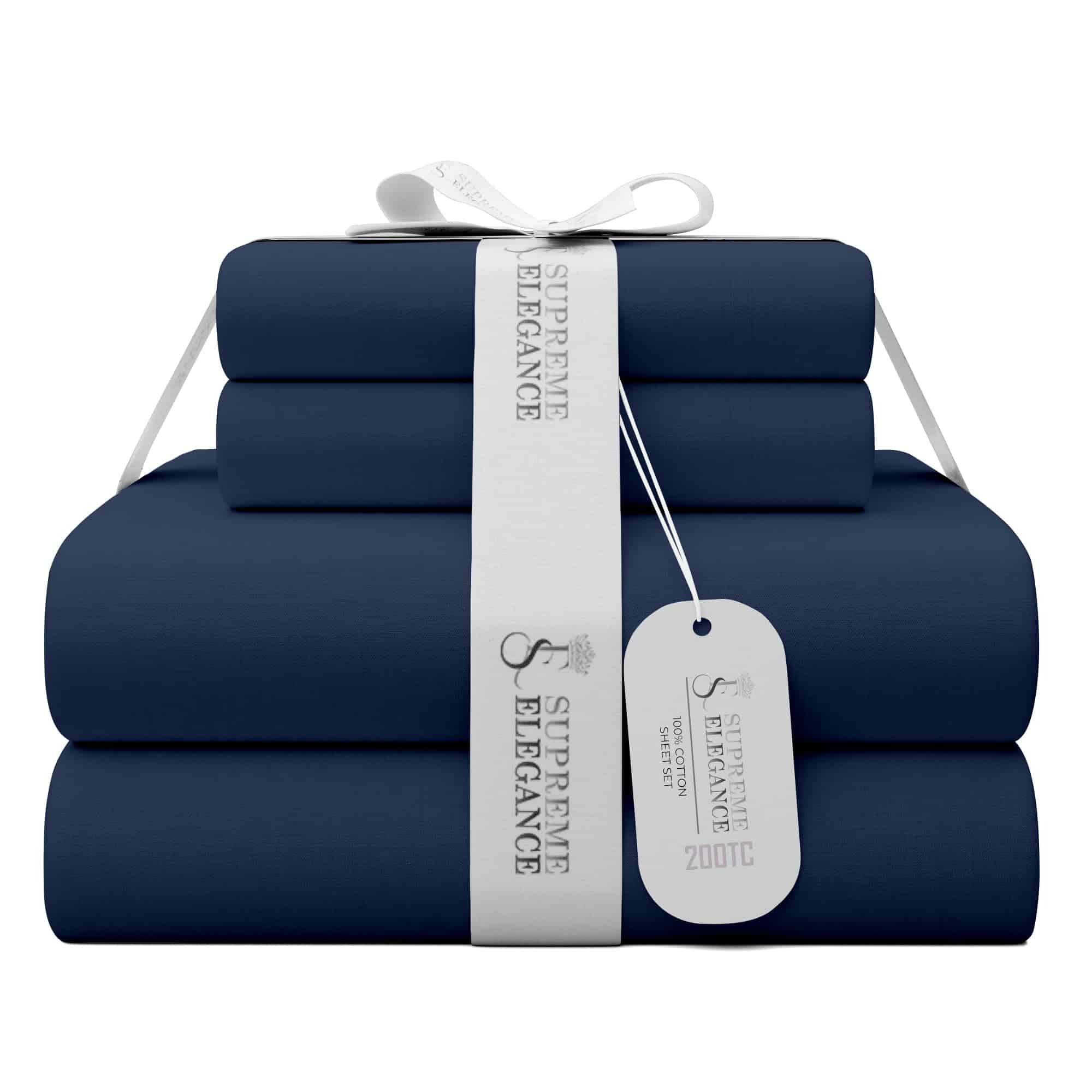 Juego de Sábanas King SUPREME ELEGANCE - 100% Algodón, Azul