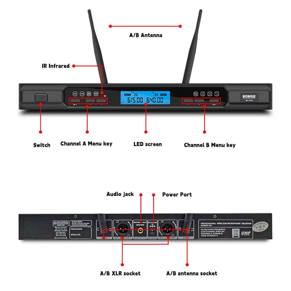 Sistema de Micrófono Inalámbrico BOMGE, Micrófono - Imagen 7