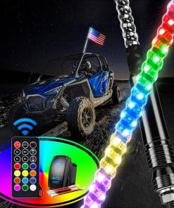 GOOACC 1PC 3FT LED Whip Light Spiral RGB Chasing Whips con