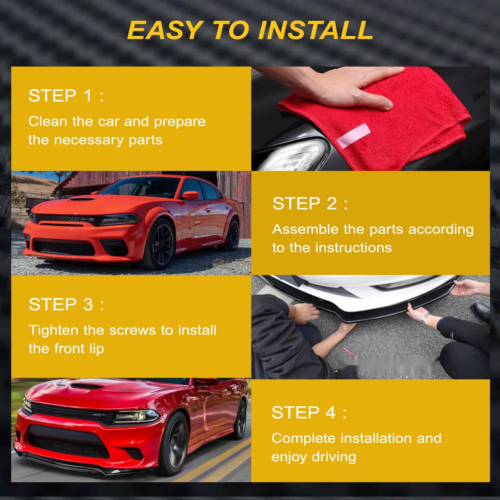 AAriguthel Labio delantero compatible con -Estilo de fibra d - Imagen 8