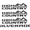 Emblema 4Pc Silverado High Country para Reemplazo de Letras