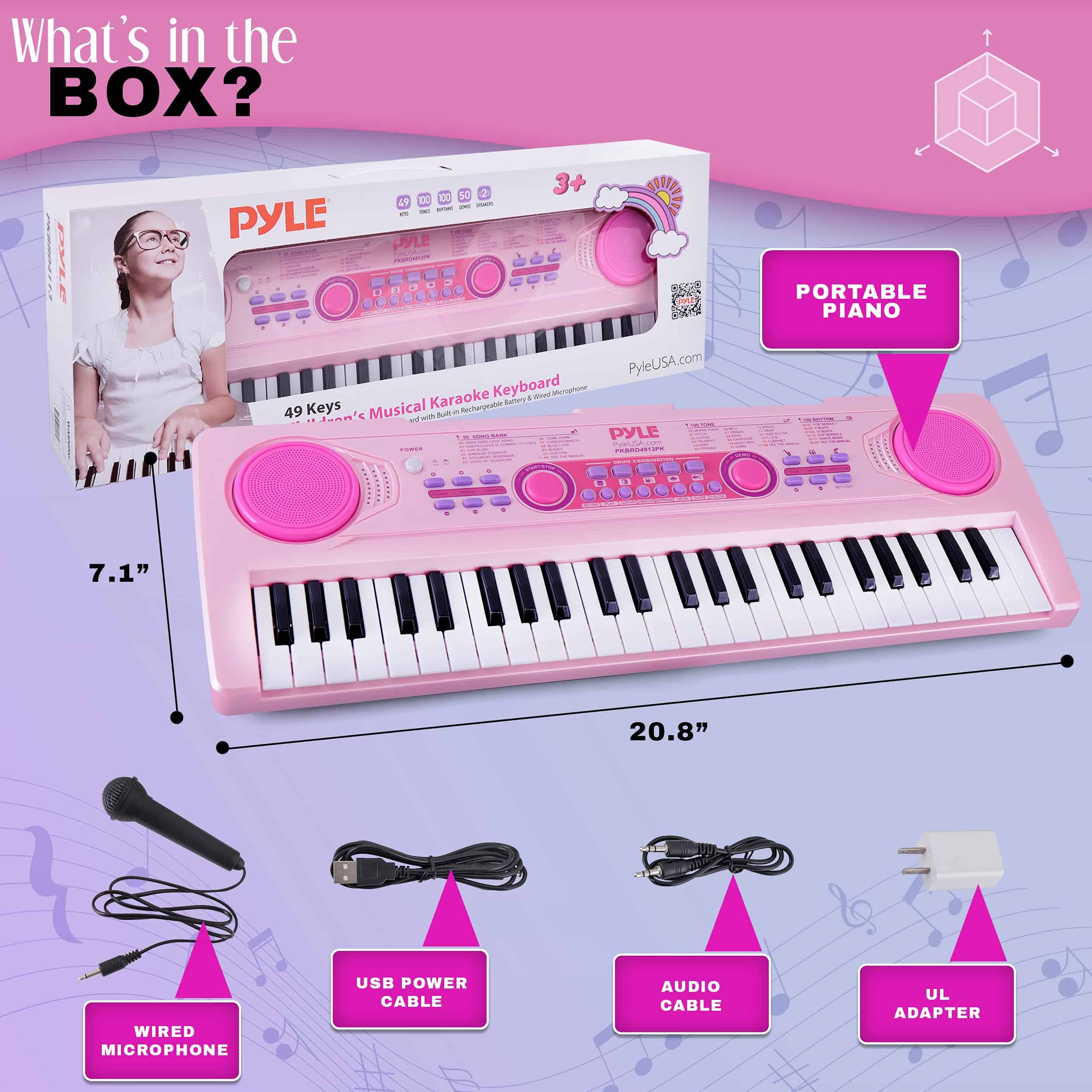 Teclado Piano Eléctrico de Pyle 49 Teclas - Piano Musical - Imagen 8