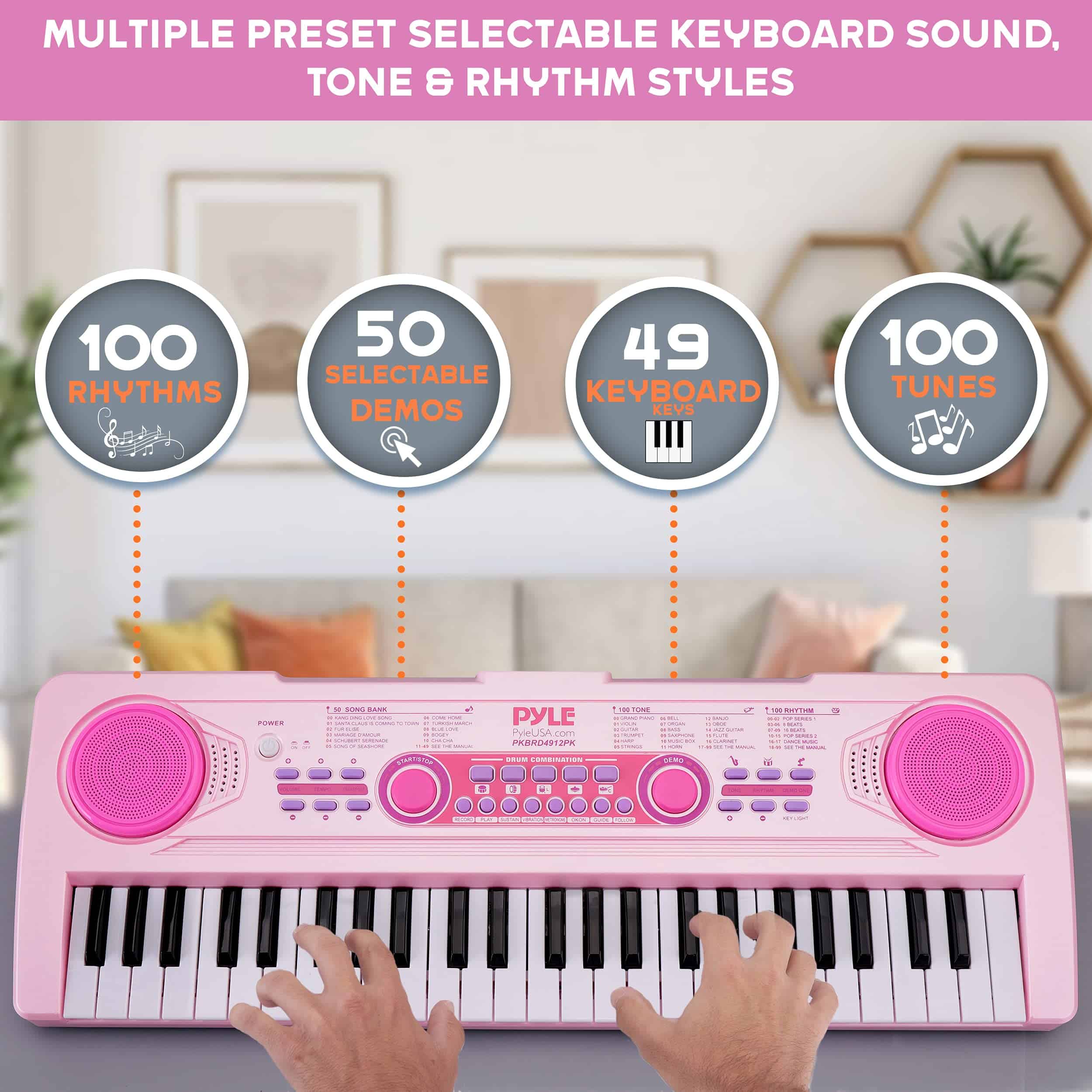 Teclado Piano Eléctrico de Pyle 49 Teclas - Piano Musical - Imagen 7