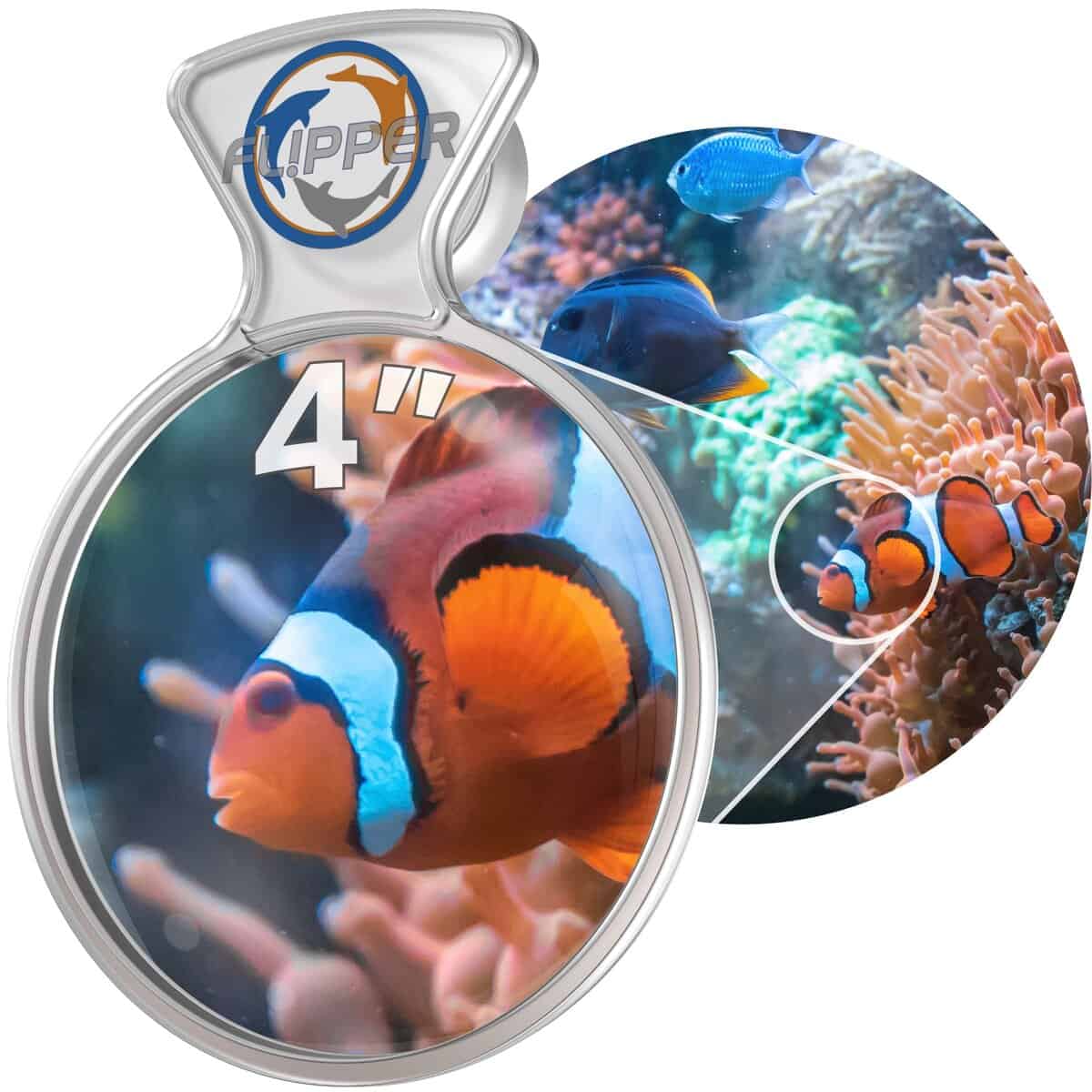 Visor FL!PPER DeepSee 4" - Lente Claro y Lupa Magnética