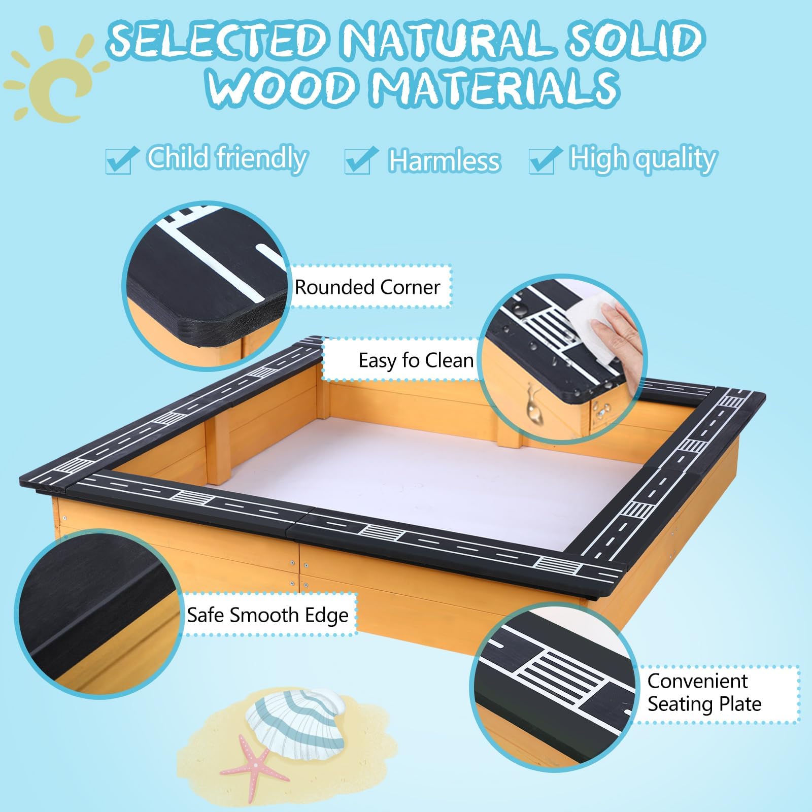 Arenero de Madera FAHKNS con Tapa - Pista de Carreras DIY - - Imagen 4