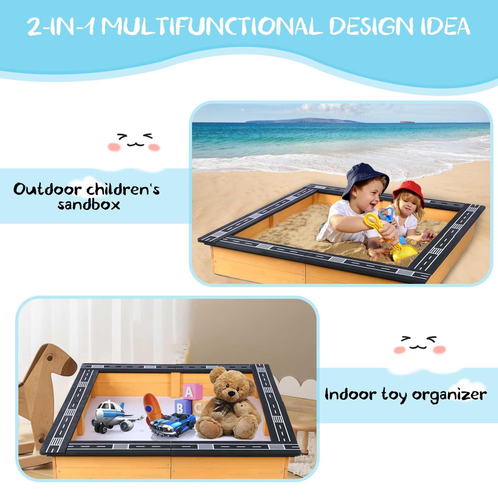 Arenero de Madera FAHKNS con Tapa - Pista de Carreras DIY - - Imagen 3