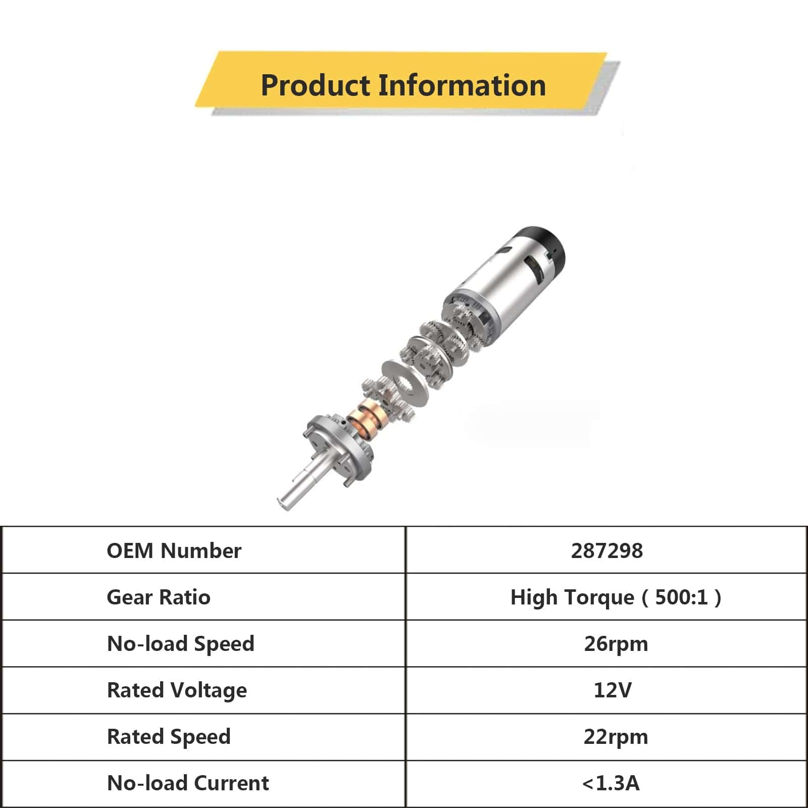 Motor de deslice en pared Tocsho 287298 RV 500:1 Alta - Imagen 3