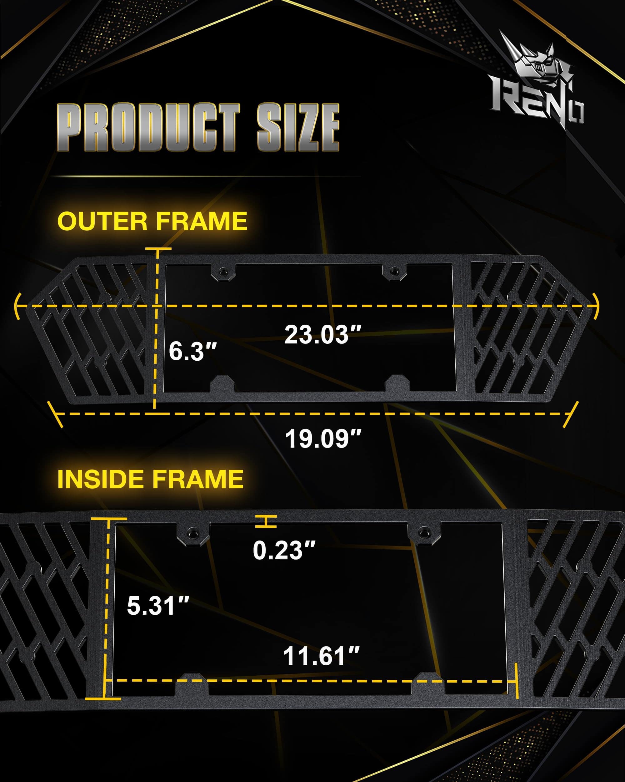 Marco de Placa de Matrícula Trasera RENO C8, de Aluminio - Imagen 4